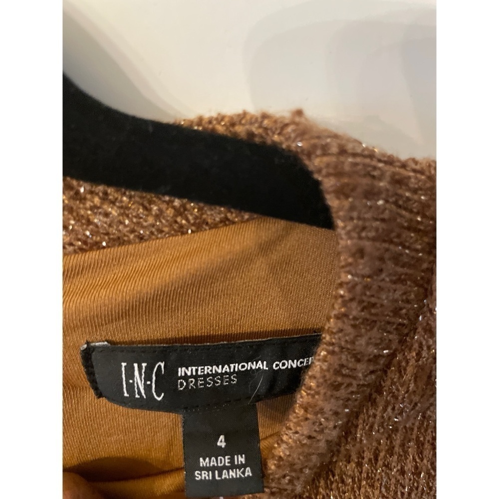 INC Brown Gold Knit Dress - Picture 4 of 8
